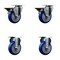 Service Caster 4'' Blue Poly Wheel Swivel Top Plate Caster Set with 2 Posi Brakes 2 Rigid, 4PK SCC-20S414-PPUB-BLUE-PLB-2-R-2 - alternate 1